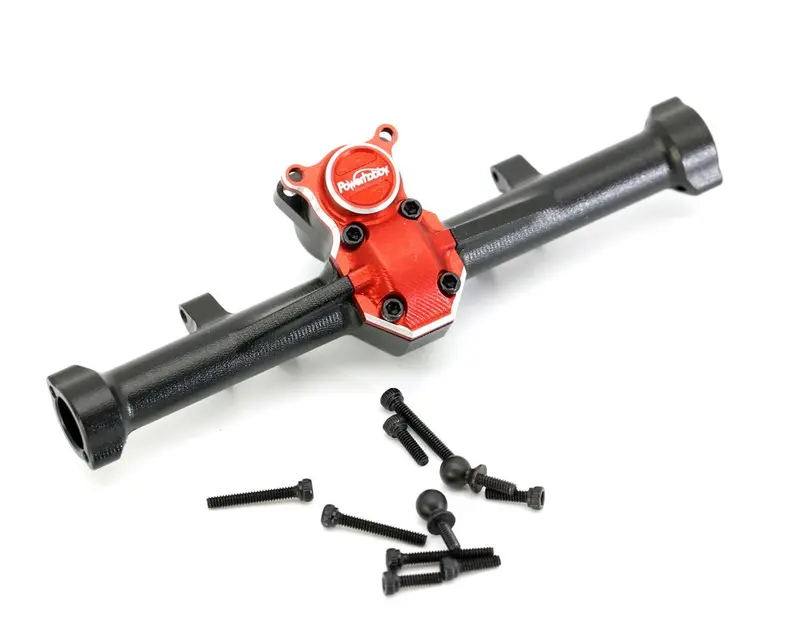 Power Hobby - Aluminum Rear Axle Diff Housing W/ Worm Gear Cover, Fits Axial Scx24 1