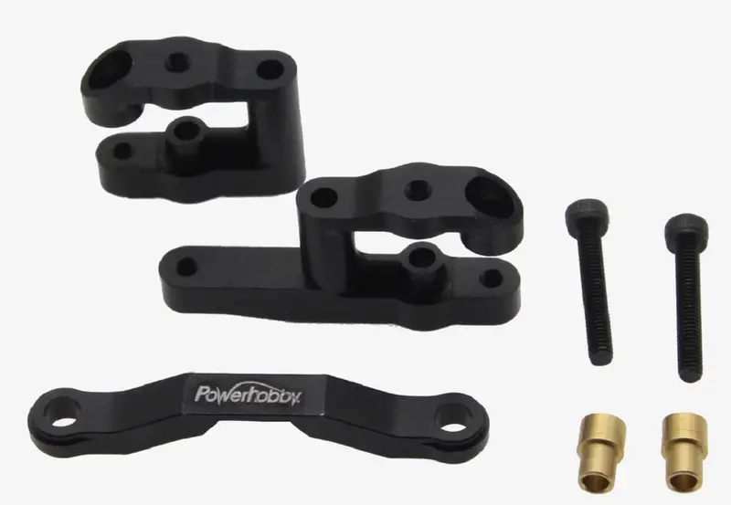 Power Hobby - Aluminum Steering Set, Black, For Arrma Grom 1