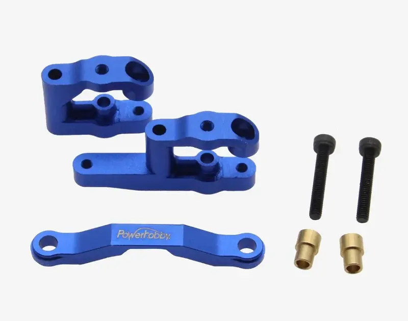 Power Hobby - Aluminum Steering Set, Blue, For Arrma Grom 1