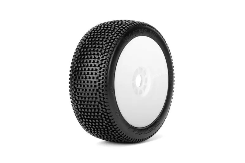 Power Hobby - Block In 1/8 Buggy Mounted Tires White Wheels (2) Ultra Soft 1