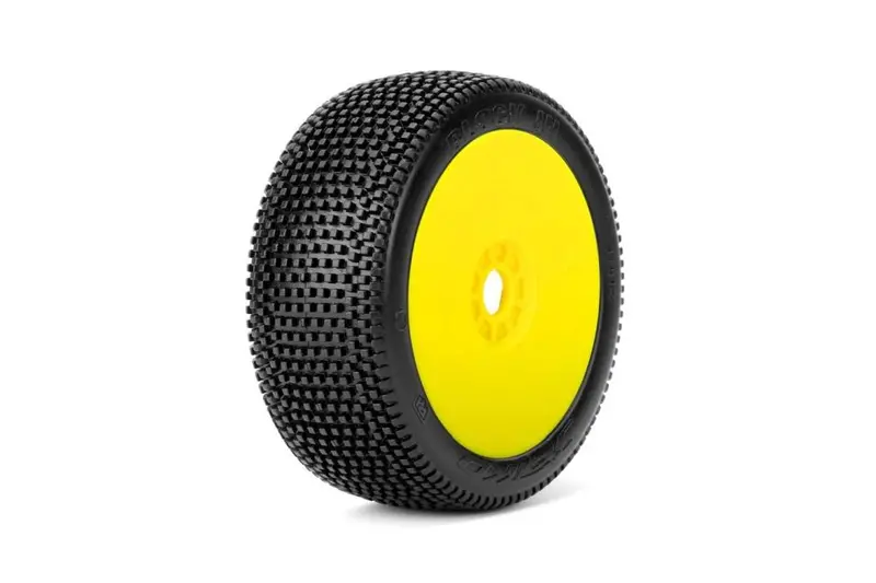 Power Hobby - Block In 1/8 Buggy Mounted Tires Yellow Wheels (2) Medium Soft 1