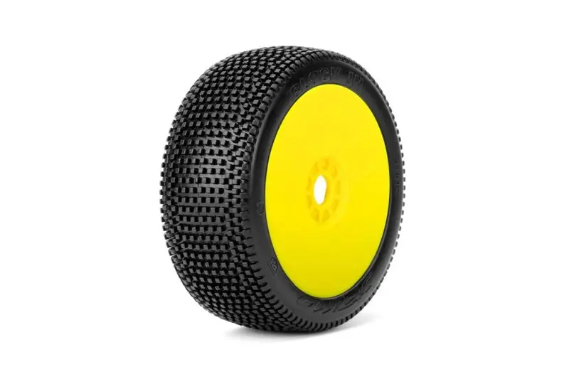 Power Hobby - Block In 1/8 Buggy Mounted Tires Yellow Wheels (2) Ultra Soft 1