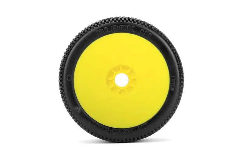 Power Hobby - Block In 1/8 Buggy Mounted Tires Yellow Wheels (2) Ultra Soft 2