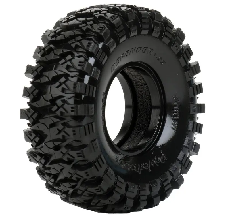 Power Hobby - Defender 1.55 Crawler Tires With Dual Stage Soft And Medium Foams (2) 1