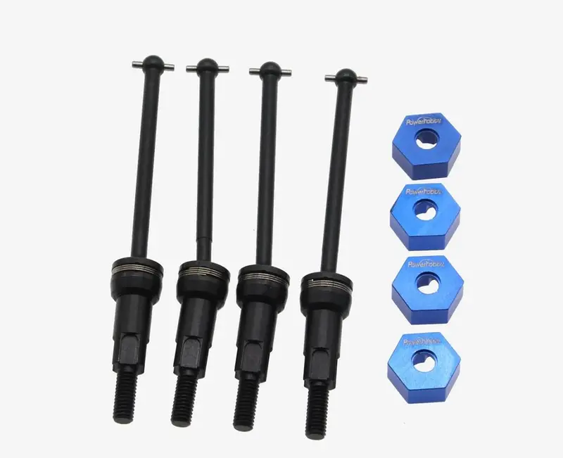 Power Hobby - Front & Rear Cvd Axles Drive Shafts, Black, For Arrma Grom, 4Pcs 1