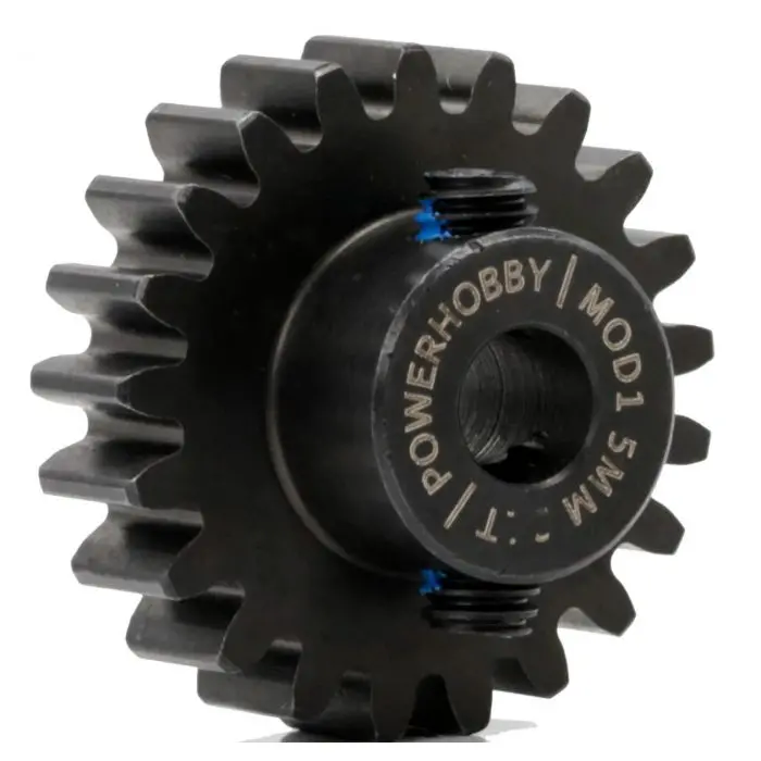 Power Hobby - Hardened Steel 19T Mod1 5Mm Pinion Gear With 2 Grub Screws 1