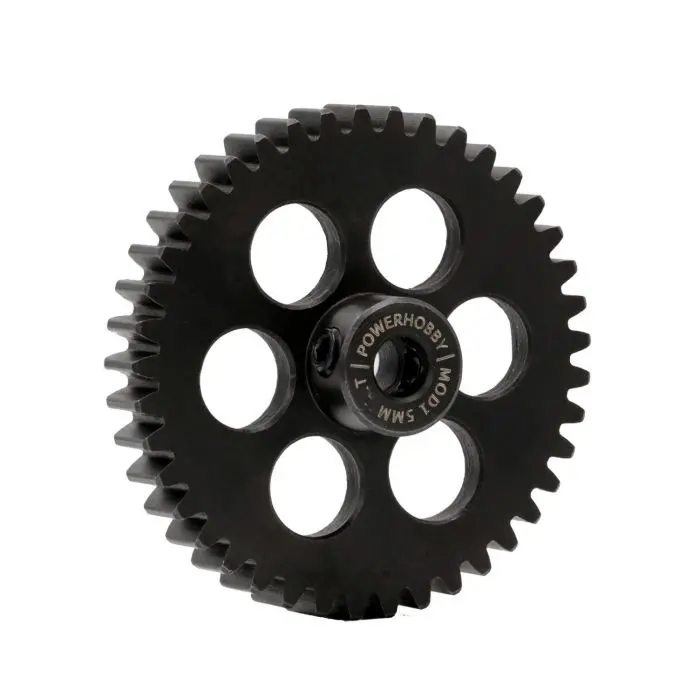 Power Hobby - Hardened Steel 45 Tooth Mod1 5Mm Pinion Gear With 2 Grub Screws 1