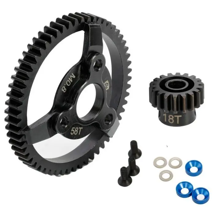 Power Hobby - Hardened Steel 58T Spur Gear / 18T Pinion, For Traxxas 2Wd 1