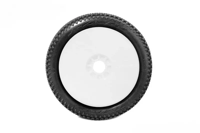 Power Hobby - J-Zero 1/8 Buggy Mounted Tires, White Dish Wheels (2), Super Soft 2