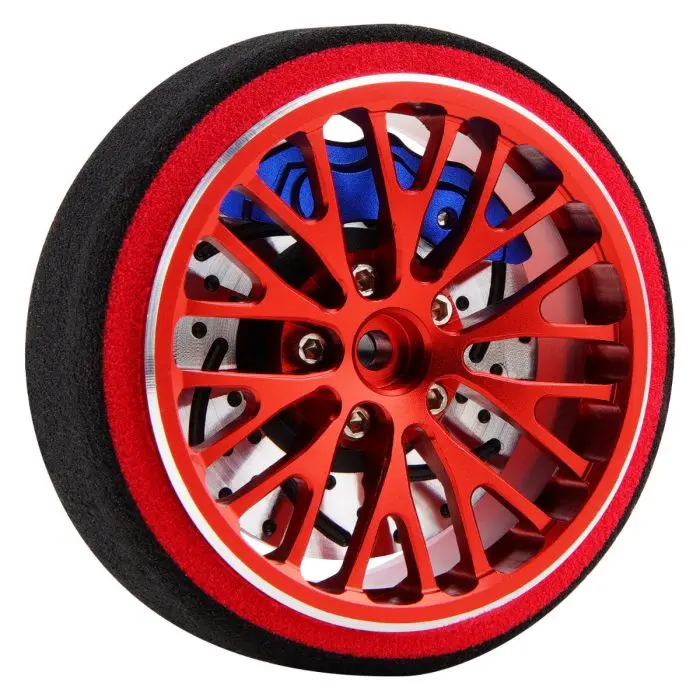 Power Hobby - Metal Steering Transmitter Wheel Red For Traxxas Tqi Radio 1
