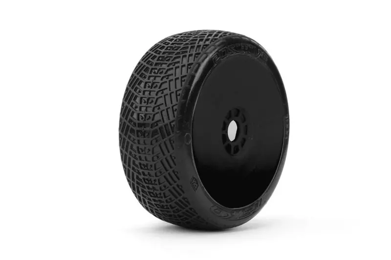 Power Hobby - Positive 1/8 Buggy Mounted Tires Black Wheels (2) Ultra Soft 1