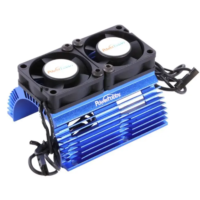 Power Hobby - Power Hobby Heat Sink W/ Twin Tornado High Speed Fans, For 1/8 Motors, Blue 1
