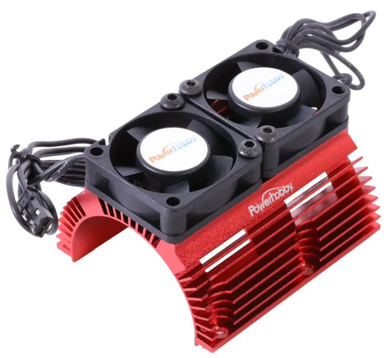 Power Hobby - Power Hobby Heat Sink W/ Twin Tornado High Speed Fans, For 1/8 Motors, Red 1