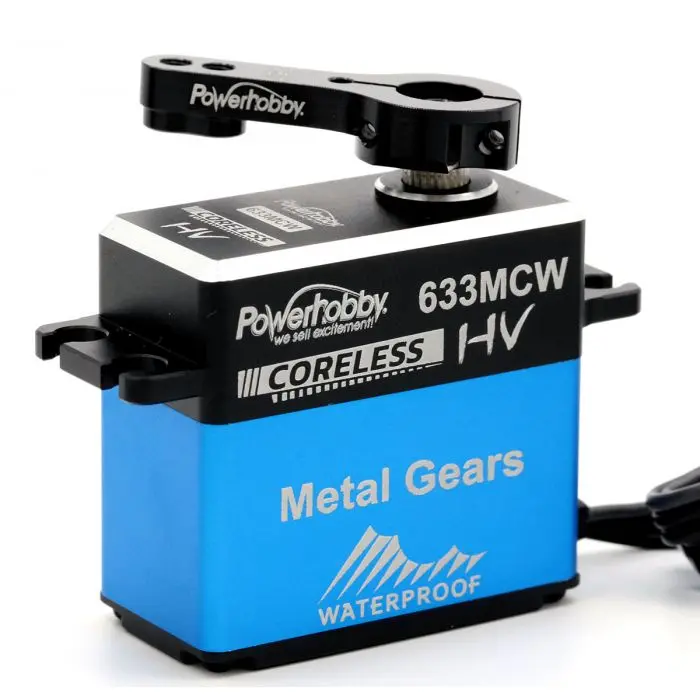Power Hobby - Powerhobby 633Mcw High Voltage Waterproof Coreless Steel Gear Servo, W/ Aluminum Case 1