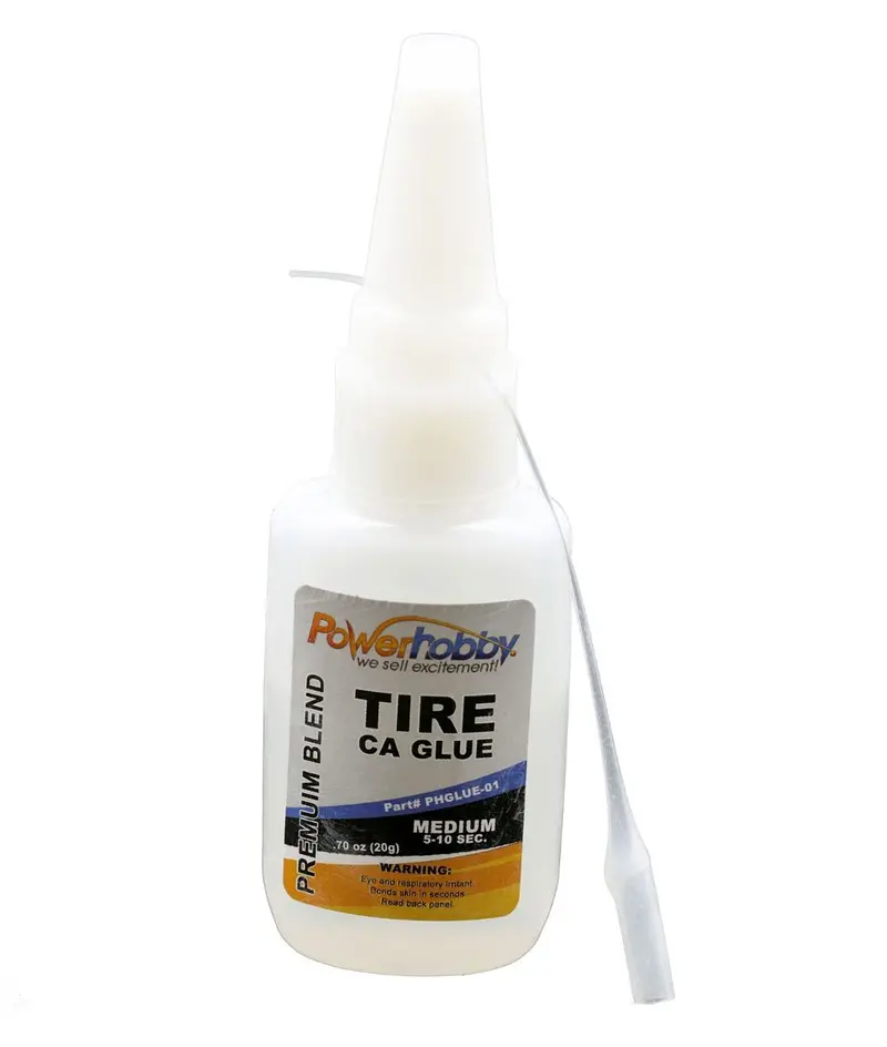 Power Hobby - Premium Blend Rc Ca Tire Glue W/ Tip, Medium, 0.75Oz 1