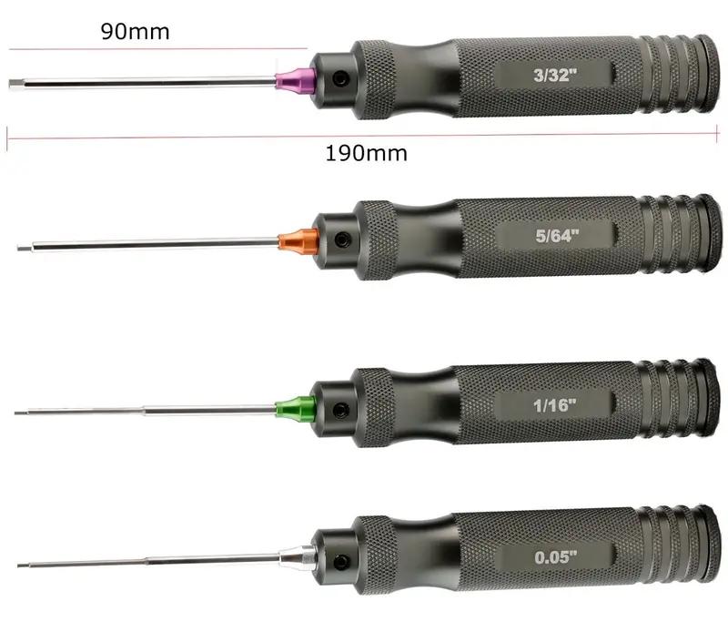 Power Hobby - Pro Series Magnetized Hex Tool Set Standard 0.05", 1/16", 5/64", 3/32" 1