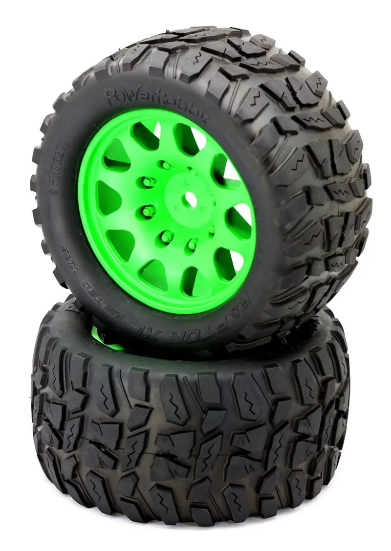 Power Hobby - Raptor Xl Belted Tires / Viper Wheels (2) Traxxas X-Maxx 8S-Green 1