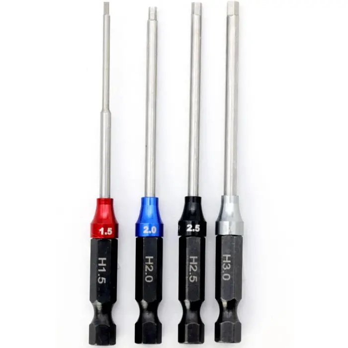Power Hobby - Rc Hex Driver 1/4" Power Tool Set Metric 1.5, 2.0, 2.5, 3.0Mm 1