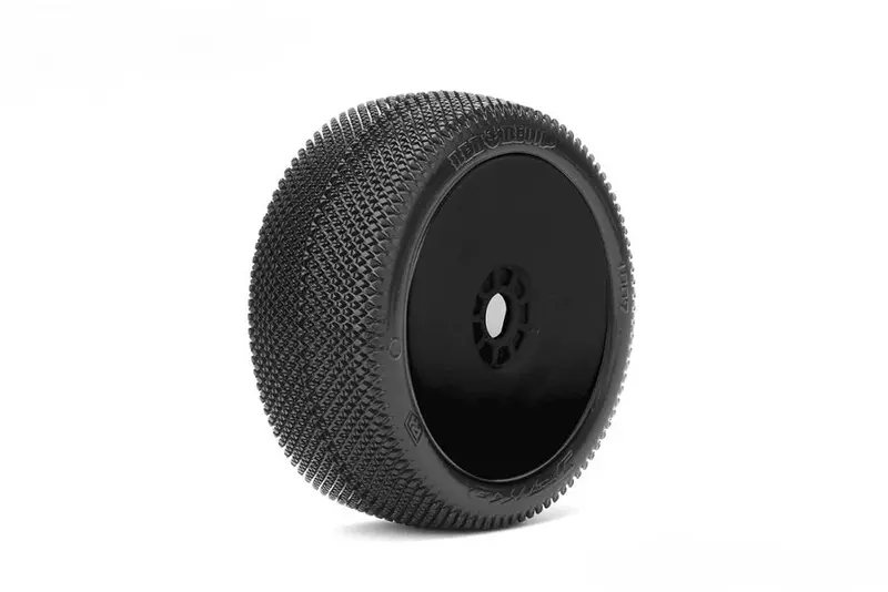 Power Hobby - Red Devil 1/8 Buggy Mounted Tires Black Wheels (2) Super Soft 1