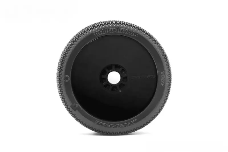 Power Hobby - Red Devil 1/8 Buggy Mounted Tires Black Wheels (2) Super Soft 2