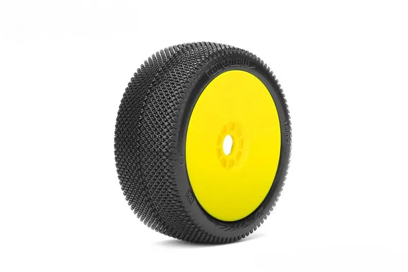 Power Hobby - Red Devil 1/8 Buggy Mounted Tires Yellow Wheels (2) Super Soft 1