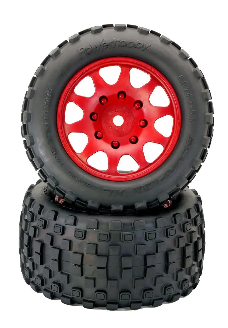 Power Hobby - Scorpion Xl Belted Tires / Viper Wheels (2) Traxxas X-Maxx 8S-Red 1