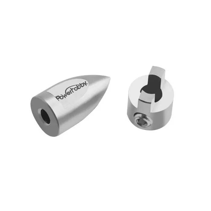 Power Hobby - Ss Conical Bullet M4 Prop Nut & Drive Dog, For Traxxas M41 Dcb / Spartan 1
