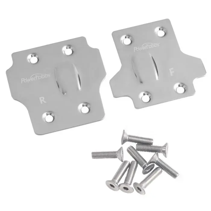 Power Hobby - Stainless Steel Front / Rear Skid Plate Set, For Arrma 6S 1