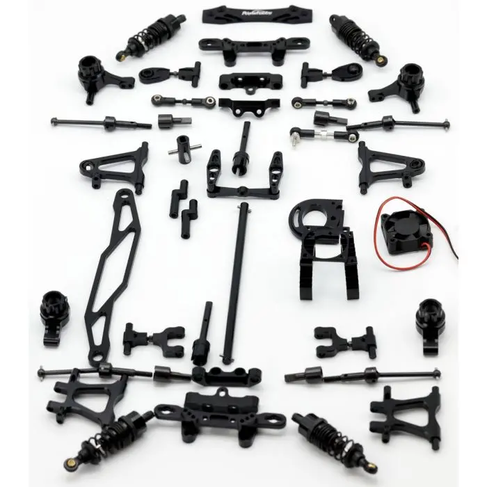 Power Hobby - Tamiya Tt-02 Aluminum Upgrade Kit Tt02 -Black 1