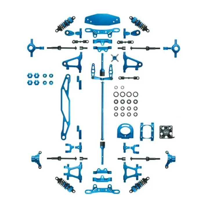 Power Hobby - Tamiya Tt-02 Aluminum Upgrade Kit Tt02 -Blue 1