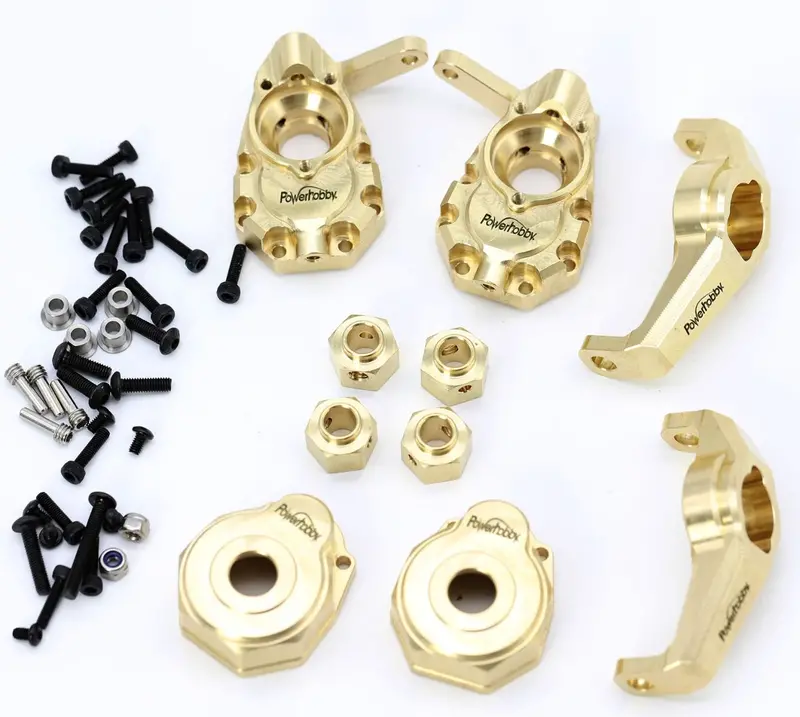 Power Hobby - Trx-4 Brass Upgrade Parts, Steering / Portal / C Hubs / Hexes 1