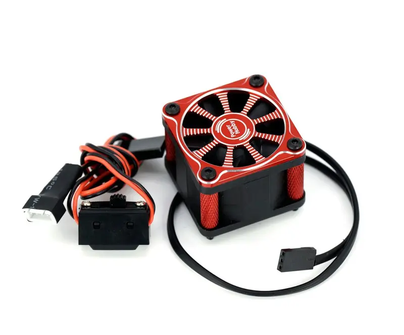 Power Hobby - Twister 1/10 1/8 Motor Aluminum High Speed Cooling Fan - Red 1
