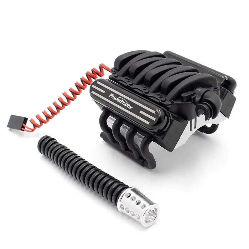 Power Hobby - V8 Engine Motor Heatsinks & Cooling Fan, For Trx-4 / Scx10 1