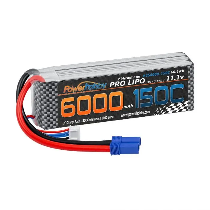 Power Hobby - Xtreme 3S 11.1V 6000Mah 150C-300C Lipo Battery W Ec5 3-Cell 1