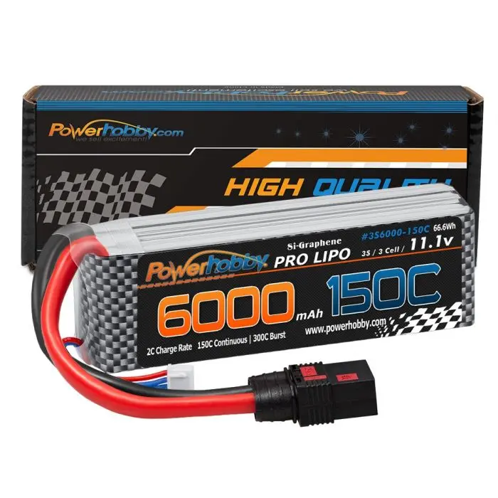 Power Hobby - Xtreme 3S 11.1V 6000Mah 150C Lipo Battery With Qs8 Connector 1