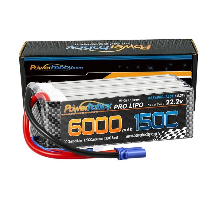 Power Hobby - Xtreme 6S 22.2V 6000Mah 150C/300C Lipo Battery With Ec5 Plug 1
