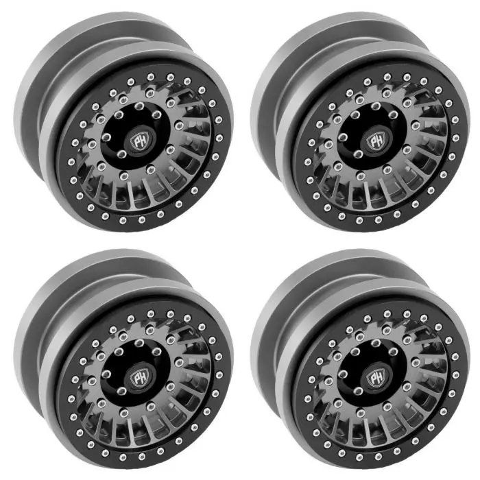 Power Hobby - Z1 Axial Scx6 2.9" Cnc Aluminum Beadlock Wheels, Gunmetal (4Pcs) 1