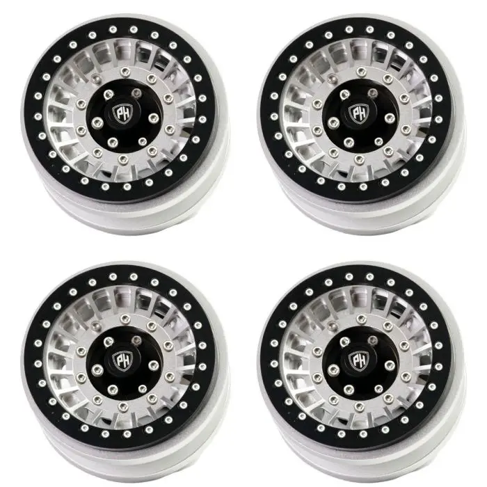 Power Hobby - Z1 Axial Scx6 2.9" Cnc Aluminum Beadlock Wheels, Silver (4Pcs) 1