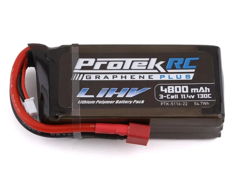 Protek R/C - 3S 130C Low Ir Si-Graphene + Hv Shorty Lipo Battery (11.4V/4800Mah) Crawler Pack W/T-Style Plug 1