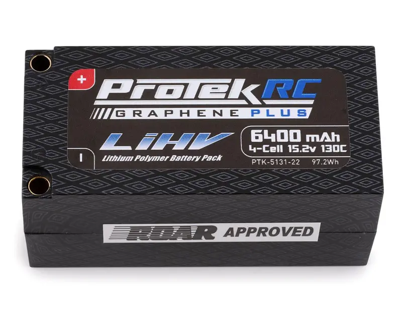 Protek R/C - 4S 130C Low Ir Si-Graphene+ Hv Shorty Lipo Battery (15.2V/6400Mah) W/5Mm Connector (Roar Approved) 1