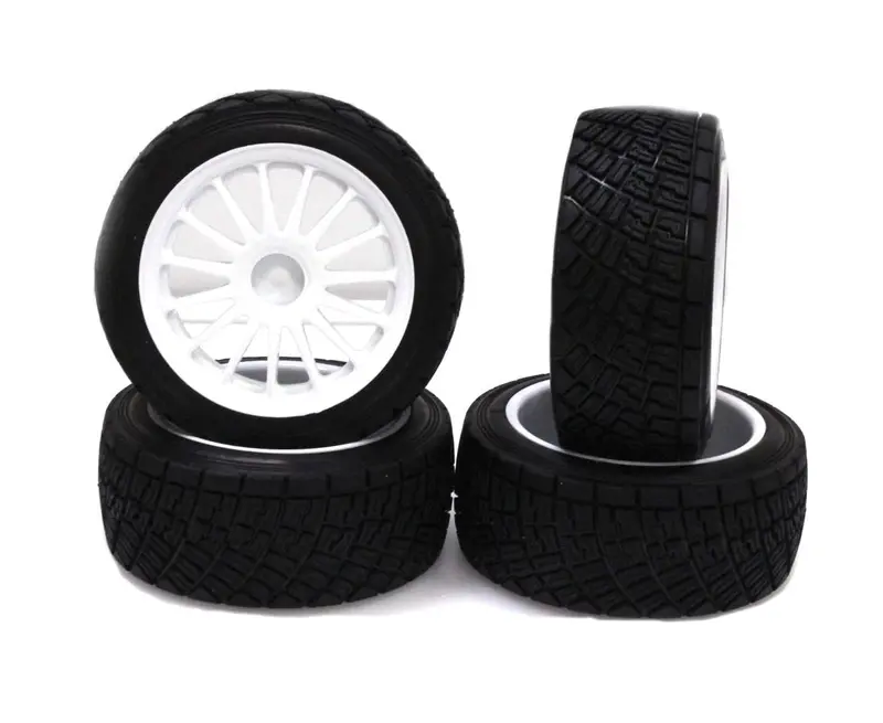 Racers Edge - 1/10 Hpi Rally Off-Road Wr8 Flower Line White Wheels (4Pcs) 1