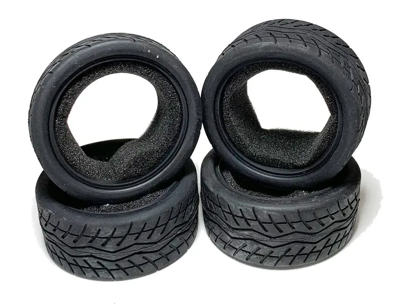 Racers Edge - 1/10 On Road Black Series Rubber Pull Tires Wave Line 65X26mm (4Pcs) 1