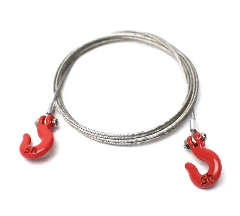 Racers Edge - 1/10 Scaler Tow Hooks And Braided Wire Set 1
