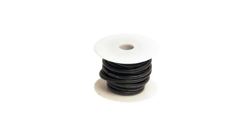Racers Edge - 10 Gauge Silicone Ultra-Flex Wire; 25' Spool (Black) 1
