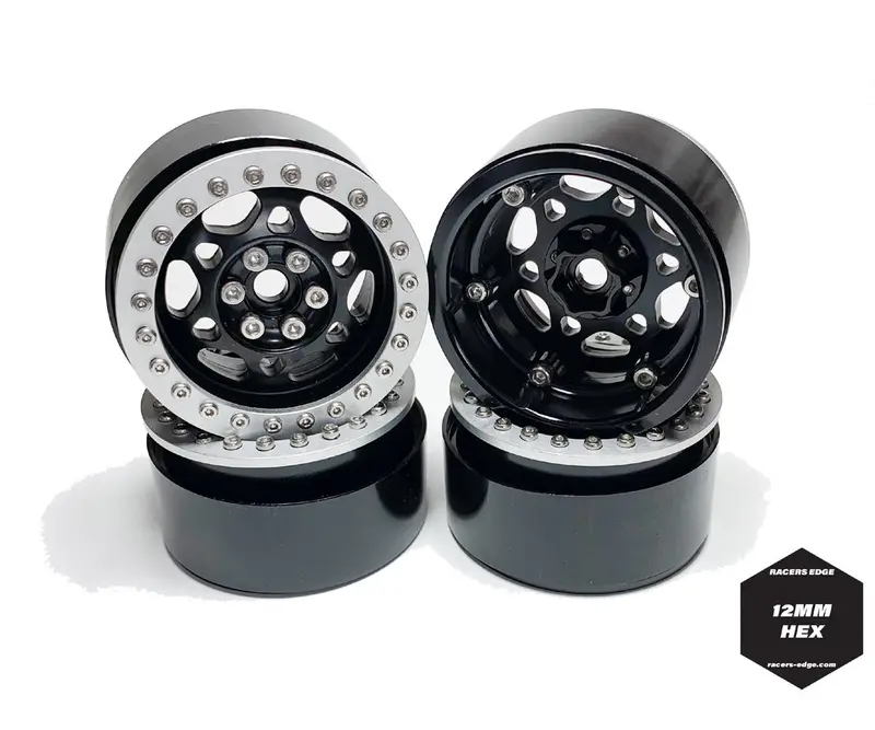 Racers Edge - 2.2" Aluminum Beadlock Crawler Wheels Silver (4Pcs) 1