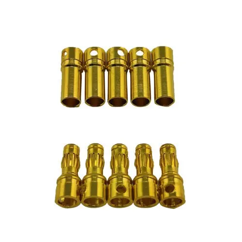 Racers Edge - 3.5Mm Gold Plated Banana Plugs, Male & Female (5 Pair) 1
