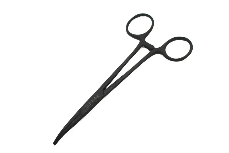 Racers Edge - 5 1/2" Locking Pliers (Hemostat), Curved, Stainless Steel (Black Finish) 1