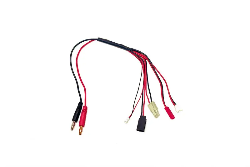 Racers Edge - 5-Function Mini/Micro Charge Adapter To Male 4Mm Bullets-300Mm 1