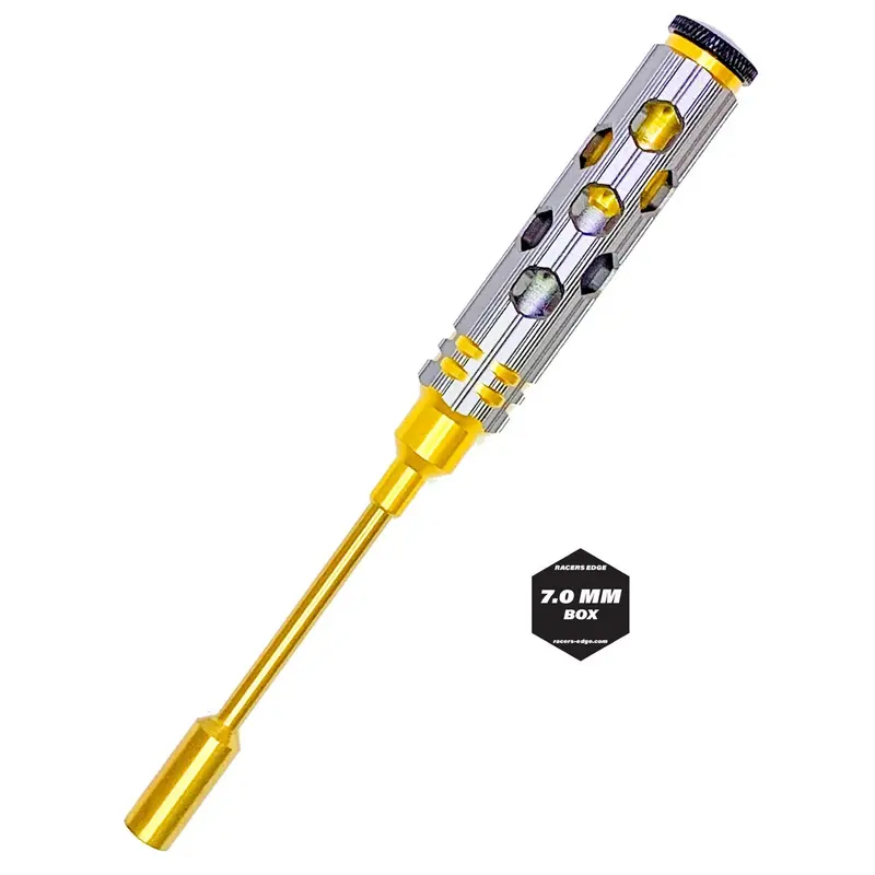 Racers Edge - 7Mm Nut Driver Gold Ink Honeycomb Handle W/ Titanium Coated Tip 1