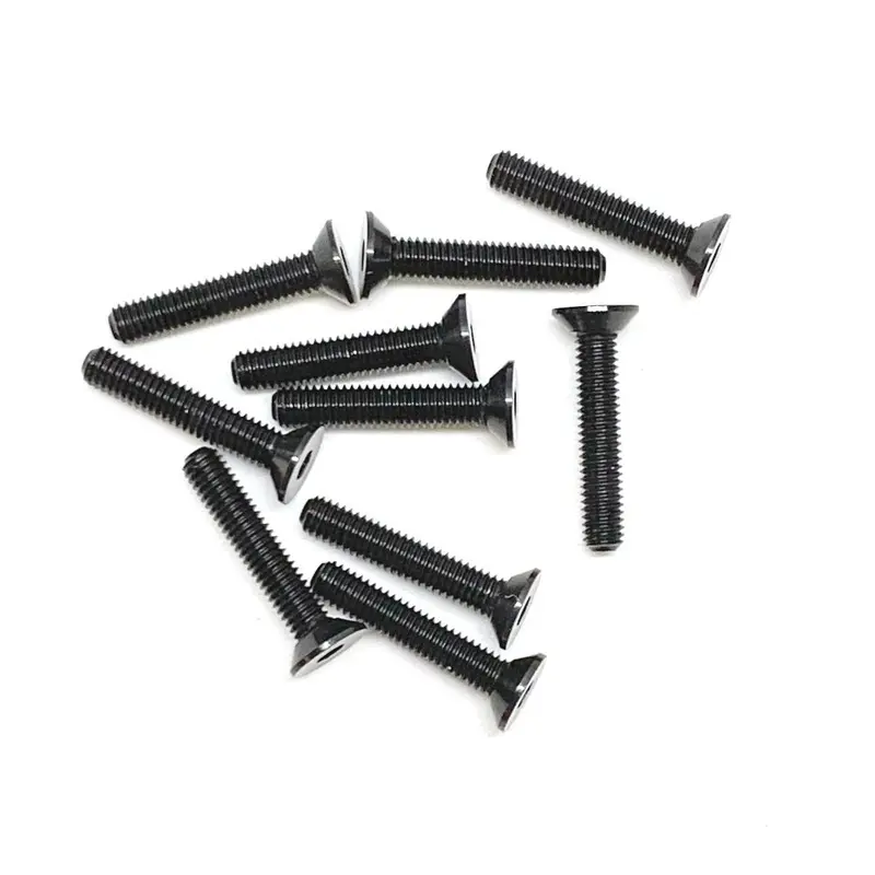 Racers Edge - Aluminum Alloy Flat Head Screw 3X16mm Black (10Pcs) 1